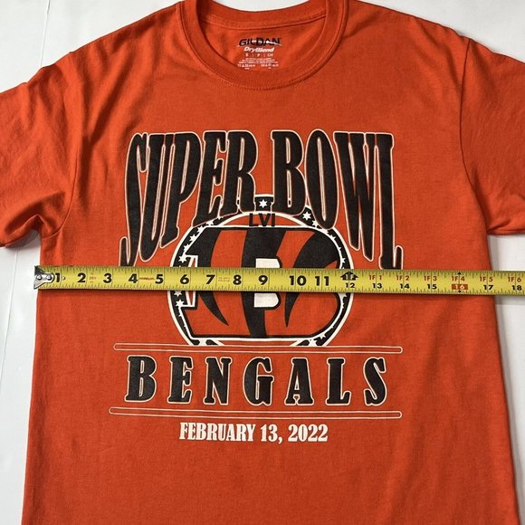 NFL Football Cincinnati Bengals Super Bowl LVI 2022 Orange Shirt Men Small - Picture 9 of 11